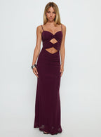 Amilya Cut Out Maxi Dress Plum