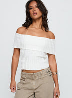 Murmur Off Shoulder Top White