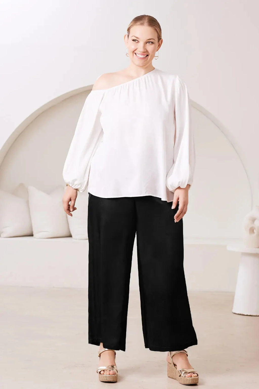 Sienna Tie Waist Wide Leg Pants Black