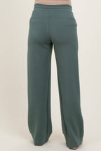 Light Teal Straight Leg Drawstring Maternity Sweatpants