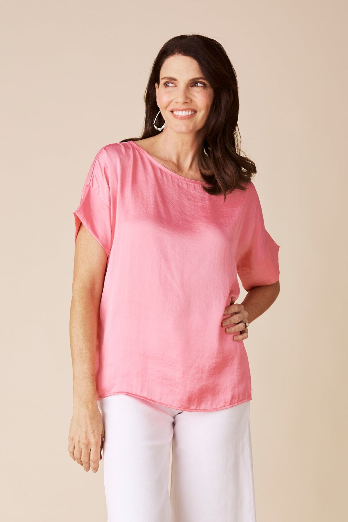 Bianca Short Sleeve Top Pink