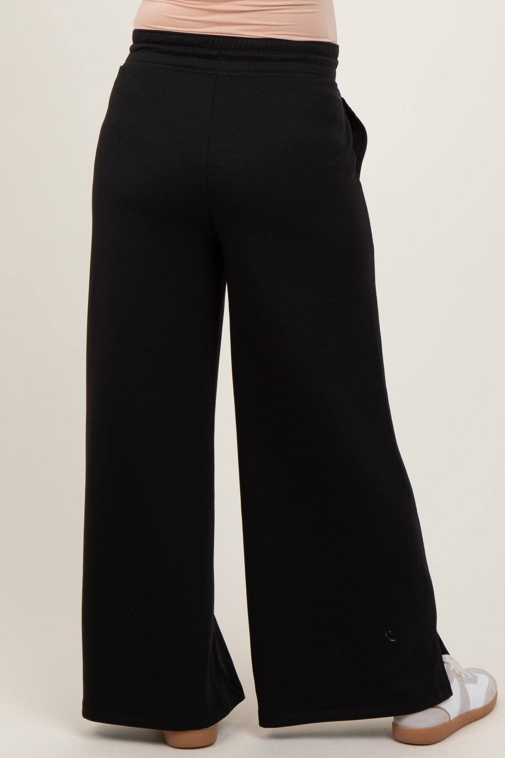 Black Drawstring Maternity Lounge Pants