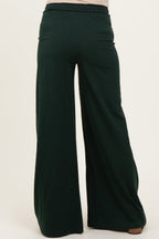 Forest Green Drawstring Wide Leg Maternity Lounge Pant