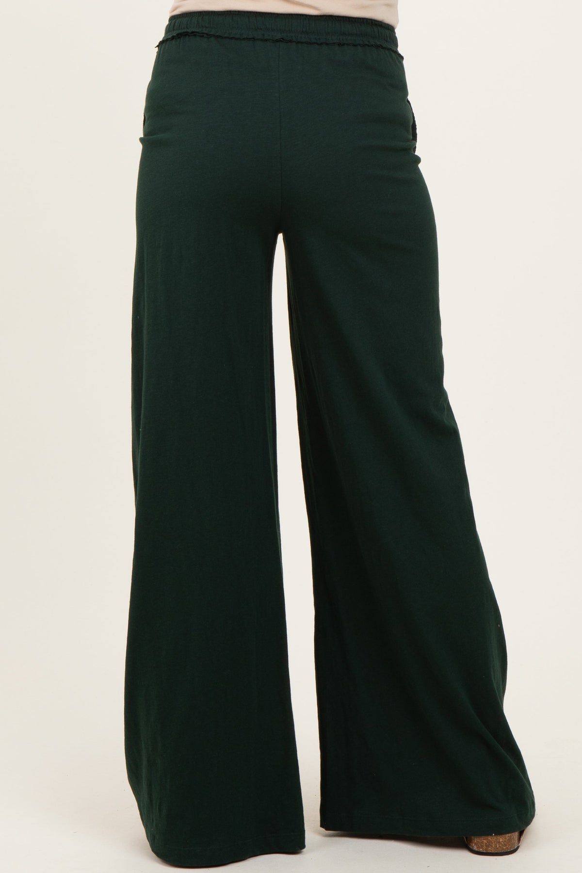 Forest Green Drawstring Wide Leg Maternity Lounge Pant