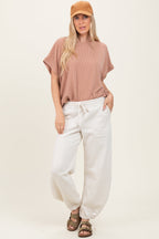Ivory Multi Seam Fleece Maternity Sweatpants
