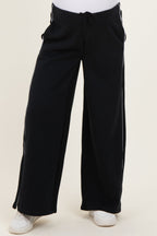 Black Fleece Wide Leg Maternity Sweatpants