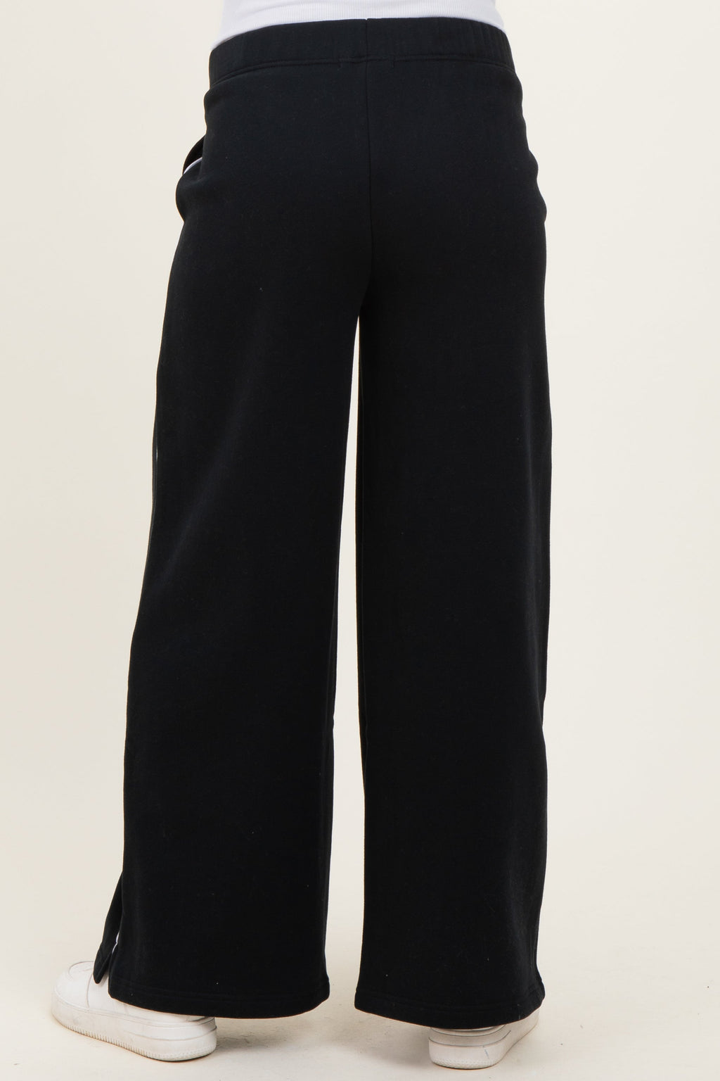 Black Fleece Wide Leg Maternity Sweatpants