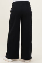 Black Fleece Wide Leg Maternity Sweatpants
