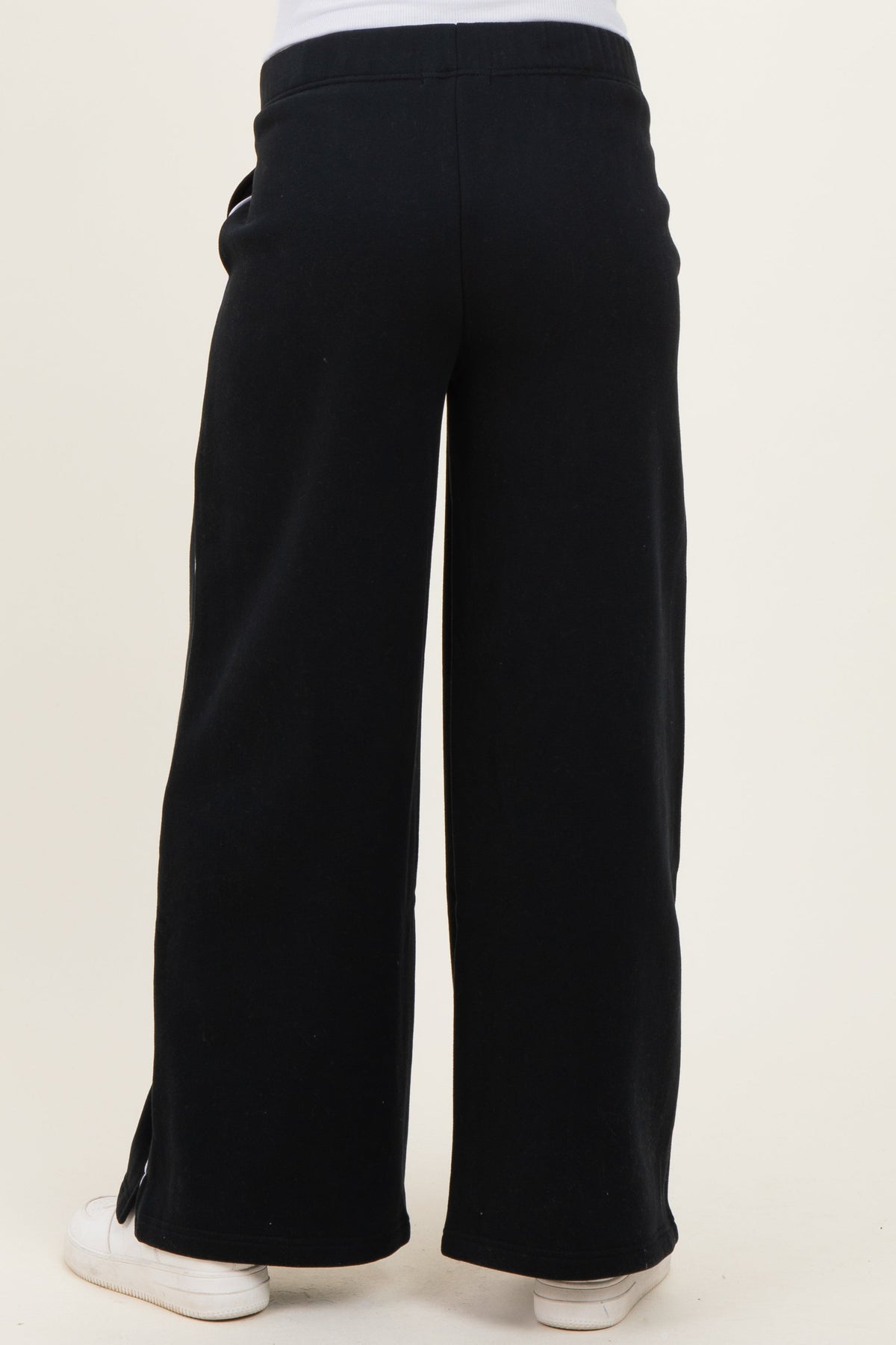 Black Fleece Wide Leg Maternity Sweatpants