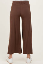 Brown Wide Leg Ankle Maternity Lounge Pants