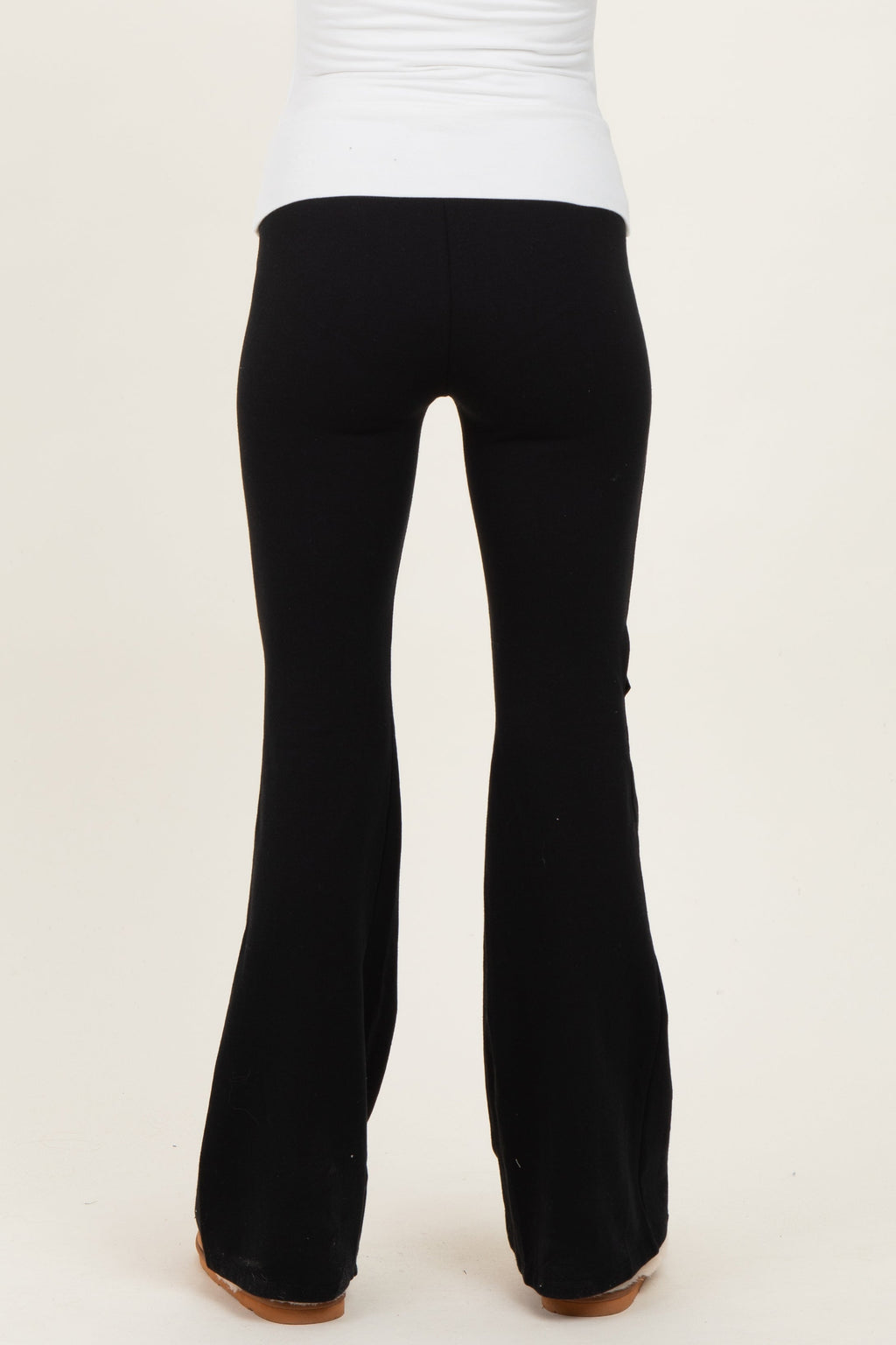Black Contrast Waistband Flared Maternity Lounge Pants