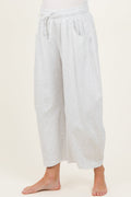Ivory Barrel Leg Terry Maternity Sweatpants