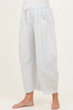 Ivory Barrel Leg Terry Maternity Sweatpants
