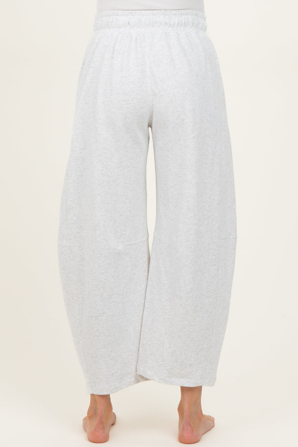 Ivory Barrel Leg Terry Maternity Sweatpants