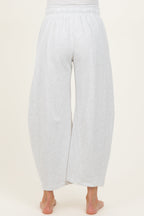 Ivory Barrel Leg Terry Maternity Sweatpants