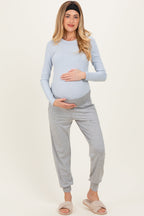Heather Grey Maternity Band Jogger Pants