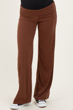 Cocoa Wide Leg Fold Over Maternity Lounge Pants