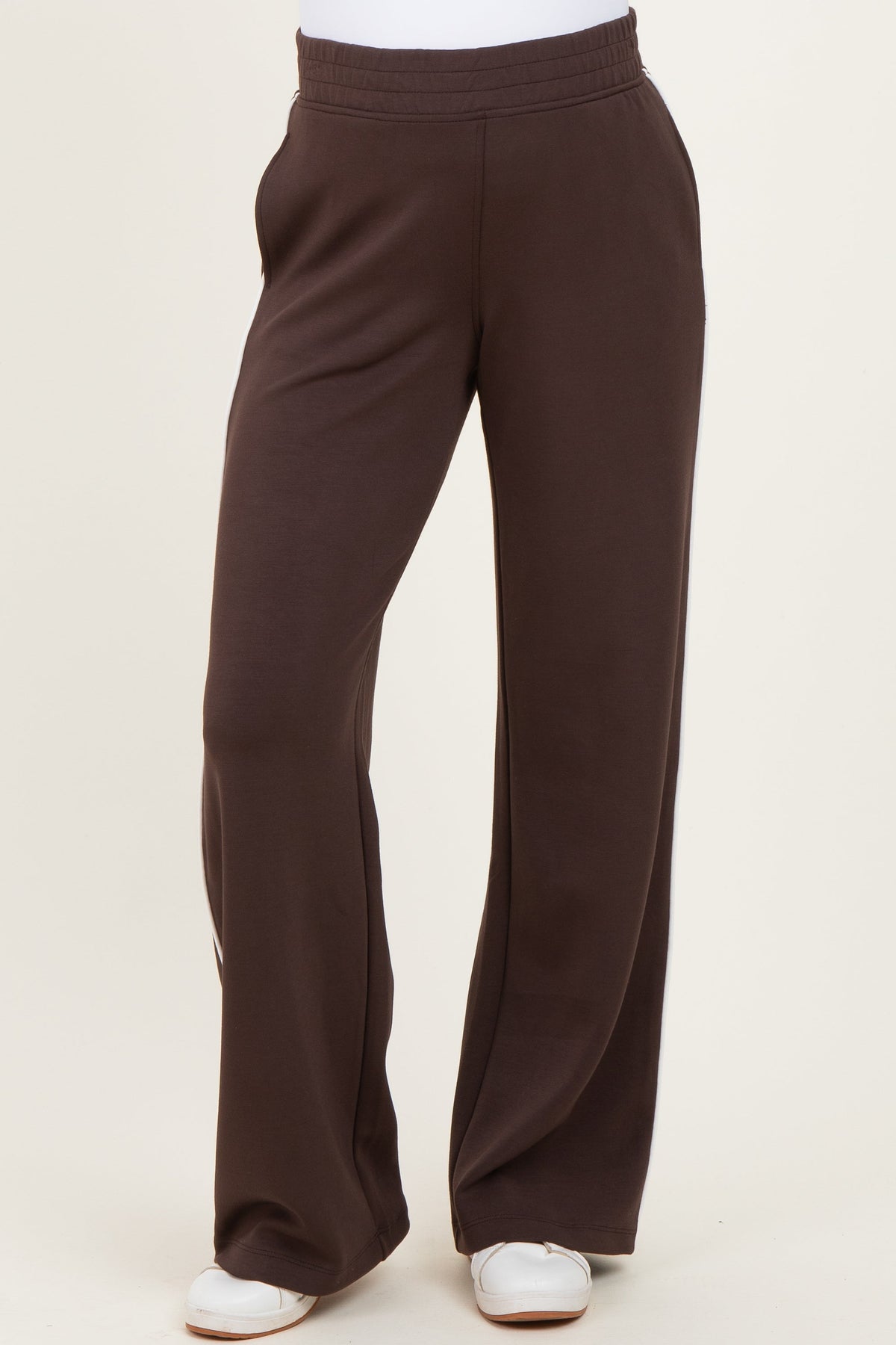 Brown Stripe Detail Maternity Lounge Pants