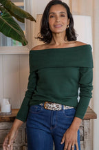 Megan Long Sleeve Top Forest Green