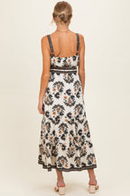 Black Floral Sleeveless Tiered Maternity Maxi Dress