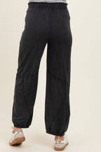 Black Mineral Wash Terry Maternity Sweatpants