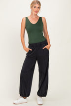 Black Mineral Wash Terry Maternity Sweatpants
