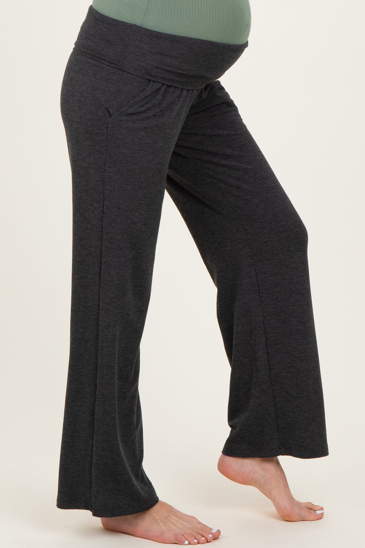 Charcoal Maternity Yoga Pants
