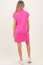 Pink Mock Neck Maternity Mini Dress