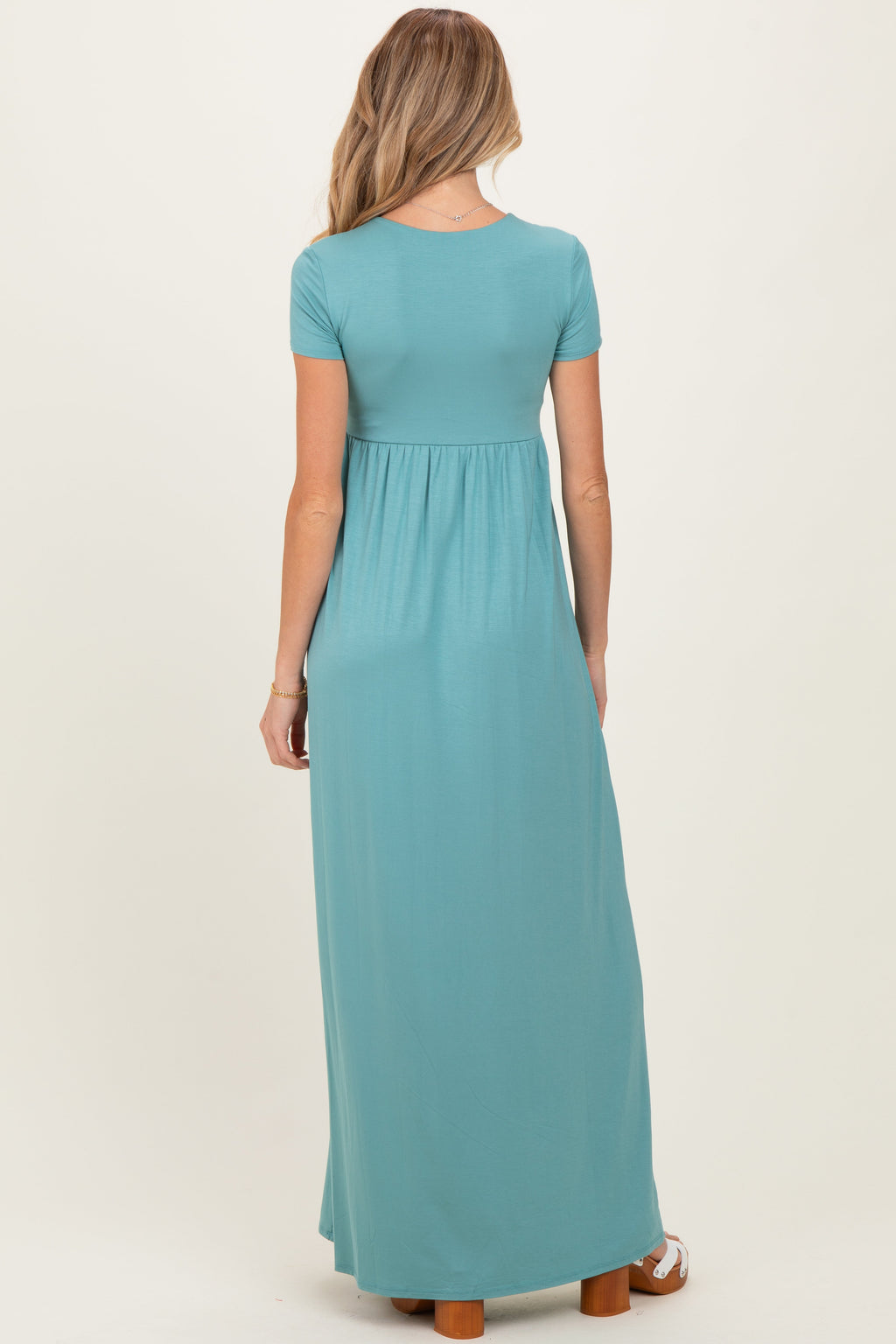 PinkBlush Slate Draped Maternity/Nursing Maxi Dress