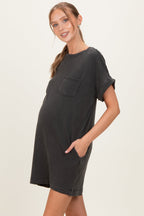 Charcoal Maternity T-Shirt Mini Dress