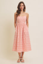 Strawberry Floral Gingham Maternity Midi Dress