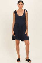 Navy Knot Strap Maternity Romper