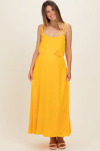 Sunflower Sleeveless Flower Belt Maxi Dress