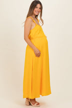 Sunflower Sleeveless Flower Belt Maxi Dress