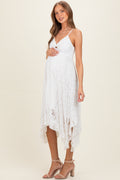 Ivory Twist Front Lace Maternity Maxi Dress