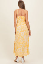 Yellow Floral Twisted Front Maternity Maxi Dress