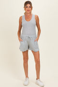 Light Grey Cotton Maternity Lounge Short