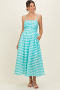 Mint Gingham Maternity Midi Dress