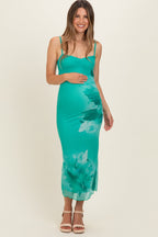 Jade Floral Cutout Maternity Midi Dress