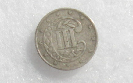 1854 Three Cent Silver XF-40 | Of Coins & Crystals
