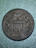 1865 Two Cents AU50 BN | Of Coins & Crystals