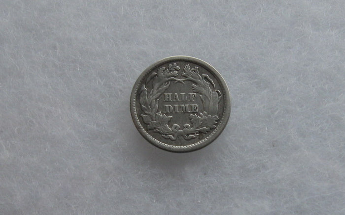 1872 Double Die Obv. Seated Liberty Half Dime  F-15