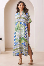 Tonya Short Sleeve Tunic Dress in Emerald