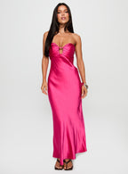 Cyprian Strapless Maxi Dress Hot Pink
