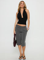 Korienna Halter Chiffon Top Black