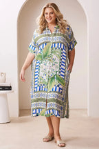 Tonya Short Sleeve Tunic Dress in Emerald