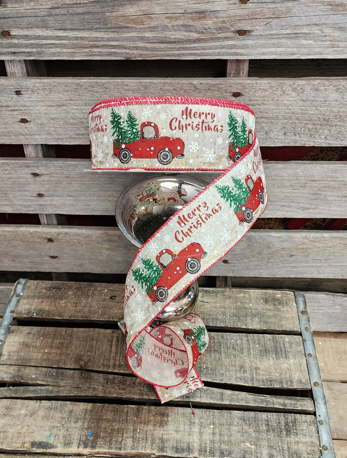 2.5" Merry Christmas Red Truck