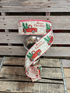 2.5" Merry Christmas Red Truck