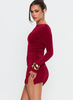 Corynn Long Sleeve Mini Dress Plum