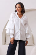 Alexis Long Sleeve Top White